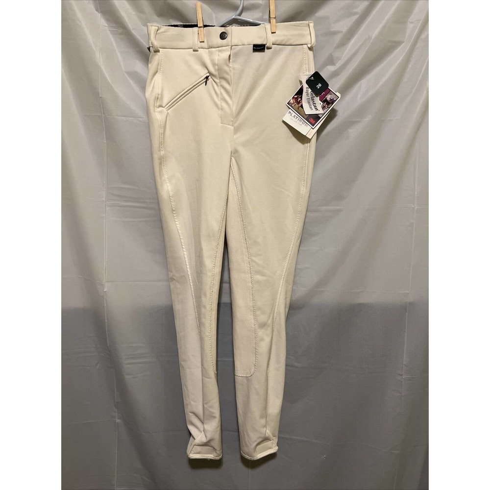 Women's Cream Jeggings - Stretch Mid-Rise Riding Style